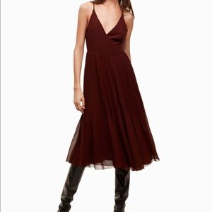 Wilfred Beaune Pleated Wrap Dress Sz M